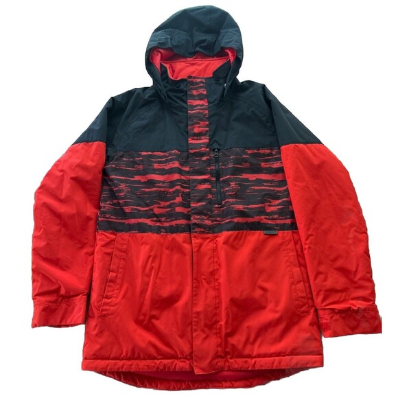 Burton Dry Ride Full Zip Hooded Snowboard Jacket Red & Black Boys XL EUC - Picture 1 of 6